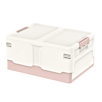Ящик пластиковый складной белый, дно розовое, 480х360х240 мм в Ейске