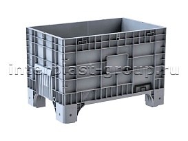 Контейнер iBox сплошной на ножках с пробкой серый в Ейске