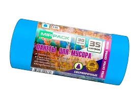 Мешки для мусора 35 л, ароматизированные, синие, в рулоне 30 шт., ПНД, 12 мкм, 640х500 мм, EXTRA, 3530661 в Ейске