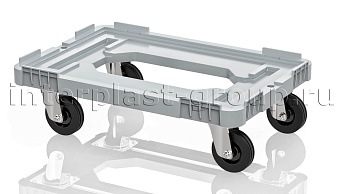 Тележка пластиковая с отверстием без тормозов усиленная серая в Ейске