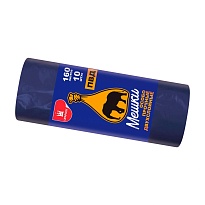 Мешки для мусора 160 л, синие, рулон 10 шт., ПВД, 35 мкм, 1100х900 мм, Уфа Пак, МВ1755 (МВ 160-10ср) в Ейске