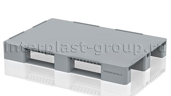 Поддон пластиковый сплошной (усилен 3 трубами) с бортиками серый в Ейске
