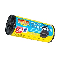 Мешки для мусора 120 л, черные, в рулоне 20 шт., ПНД, 15 мкм, 1100х700 мм, Крепак, 4607075710207 в Ейске Мешки для мусора 120 л, черные, в рулоне 20 шт., ПНД, 15 мкм, 1100х700 мм, Крепак, 4607075710207 в Ейске