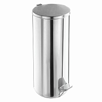 Ведро для мусора с педалью, усиленное, Титан, 30 л, кольцо под мешок, нержавеющая сталь, хром в Ейске