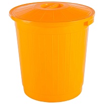 Мусорный бак с крышкой 80 л желтый 80 желтый в Ейске