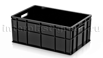Ящик для молока, мяса, овощей и фруктов сплошной усиленный черный в Ейске