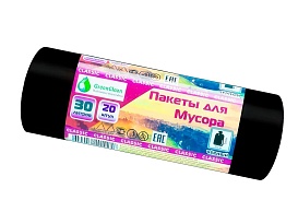 Мешки для мусора 30 л, черные, в рулоне 20 шт., ПНД, 7 мкм, 600х500 мм, MIRPACK Classik, 302040 в Ейске Мешки для мусора 30 л, черные, в рулоне 20 шт., ПНД, 7 мкм, 600х500 мм, MIRPACK Classik, 302040 в Ейске
