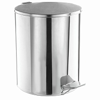 Ведро для мусора с педалью, усиленное, ТИТАН, 7 л, кольцо под мешок, нержавеющая сталь, хром в Ейске Ведро для мусора с педалью, усиленное, ТИТАН, 7 л, кольцо под мешок, нержавеющая сталь, хром в Ейске