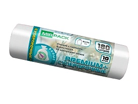 Мешки для мусора 180 л, ароматизированные, белые, в рулоне 10 шт., ПВД, 35 мкм, 1100х930 мм, PREMIUM+, 180105302 в Ейске Мешки для мусора 180 л, ароматизированные, белые, в рулоне 10 шт., ПВД, 35 мкм, 1100х930 мм, PREMIUM+, 180105302 в Ейске