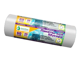 Мешки для мусора 60 л, белые, в рулоне 20 шт., ПНД, 7 мкм, 700х600 мм, MIRPACK Classik, 602052 в Ейске Мешки для мусора 60 л, белые, в рулоне 20 шт., ПНД, 7 мкм, 700х600 мм, MIRPACK Classik, 602052 в Ейске