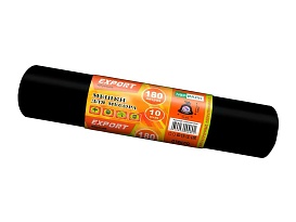 Мешки для мусора 180 л, ароматизированные, черные, в рулоне 10 шт., ПВД, 80 мкм, 1100х930 мм, EXPORT, exp18010142 в Ейске