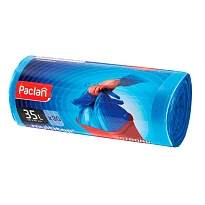 Мешки для мусора 35 л, с ушками, синие, в рулоне 30 шт., ПНД, 10,5 мкм, 640х500 мм, PACLAN Multitop, 600819 в Ейске