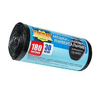 Мешки для мусора 180 л, с ушками, черные, в рулоне 30 шт., ПНД, 20 мкм, 1150х800 мм, Крепак, 4607075710399 в Ейске Мешки для мусора 180 л, с ушками, черные, в рулоне 30 шт., ПНД, 20 мкм, 1150х800 мм, Крепак, 4607075710399 в Ейске