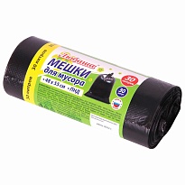 Мешки для мусора 30 л, черные, в рулоне 30 шт., ПНД, 7 мкм, 550х480 мм, Любаша, 608089 в Ейске Мешки для мусора 30 л, черные, в рулоне 30 шт., ПНД, 7 мкм, 550х480 мм, Любаша, 608089 в Ейске