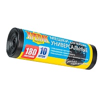 Мешки для мусора 180 л, черные, в рулоне 10 шт., ПНД, 20 мкм, 1150х800 мм, Крепак, 4607075710481 в Ейске Мешки для мусора 180 л, черные, в рулоне 10 шт., ПНД, 20 мкм, 1150х800 мм, Крепак, 4607075710481 в Ейске