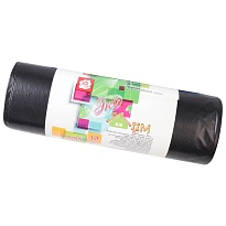 Мешки для мусора 220 л, черные, в рулоне 10 шт., ПВД, 29 мкм, 1100х830 мм, Концепция Быта ЭкоДом, 604924 в Ейске