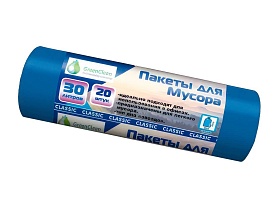 Мешки для мусора 30 л, синие, в рулоне 20 шт., ПНД, 7 мкм, 600х500 мм, MIRPACK Classik, 302041 в Ейске Мешки для мусора 30 л, синие, в рулоне 20 шт., ПНД, 7 мкм, 600х500 мм, MIRPACK Classik, 302041 в Ейске