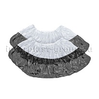 Бахилы бело-черные 1000 шт (500 пар), 48 мкм, двойная подошва, с одной резинкой, Эконом+ в Ейске