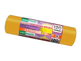 Мешки для мусора 120 л, биоразлагаемые, желтые, в рулоне 10 шт., ПНД, 14 мкм, 1100х700 мм, EXTRA, ex1201806 в Ейске Мешки для мусора 120 л, биоразлагаемые, желтые, в рулоне 10 шт., ПНД, 14 мкм, 1100х700 мм, EXTRA, ex1201806 в Ейске