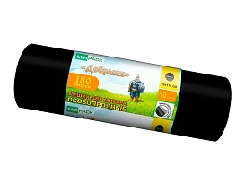 Мешки для мусора 180 л, ароматизированные, черные, в рулоне 10 шт., ПВД, 100 мкм, 1100х930 мм, Добрыня, Dob18010black в Ейске Мешки для мусора 180 л, ароматизированные, черные, в рулоне 10 шт., ПВД, 100 мкм, 1100х930 мм, Добрыня, Dob18010black в Ейске
