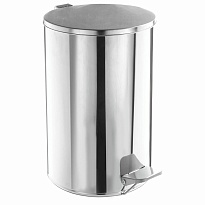 Ведро для мусора с педалью, усиленное, ТИТАН, 10 л, кольцо под мешок, нержавеющая сталь, хром в Ейске